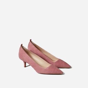 Everlane Editor Heel Rosewood Pink Suede Shoes 9